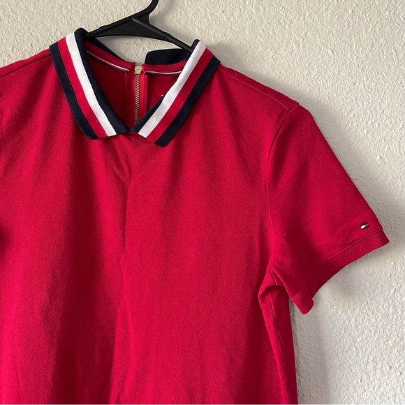 Tommy Hilfiger Collared Polo Dress Women’s XS Red T Shirt Dress Cotton Mini - Picture 5 of 15